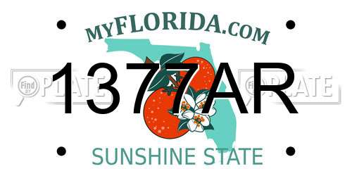 1377AR Florida License Plate