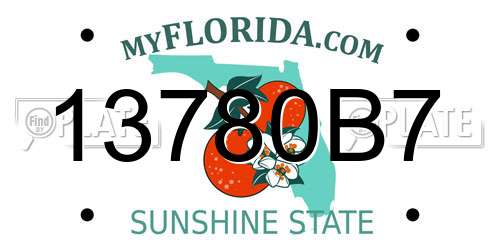 13780B7 Florida License Plate