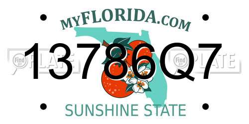 13786Q7 Florida License Plate