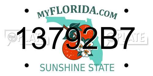 13792B7 Florida License Plate
