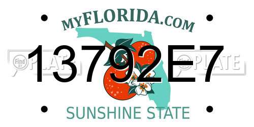 13792E7 Florida License Plate