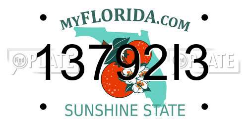 13792I3 Florida License Plate