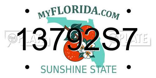13792S7 Florida License Plate