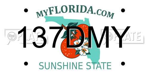 137DMY Florida License Plate