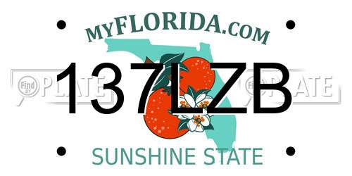 137LZB Florida License Plate
