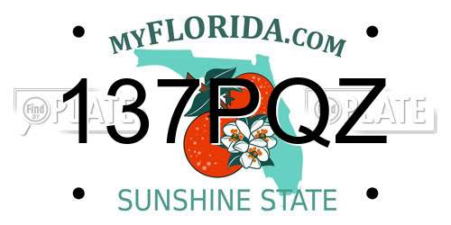 137PQZ Florida License Plate