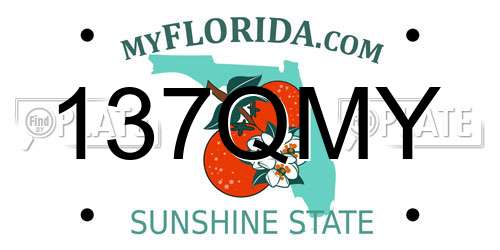 137QMY Florida License Plate