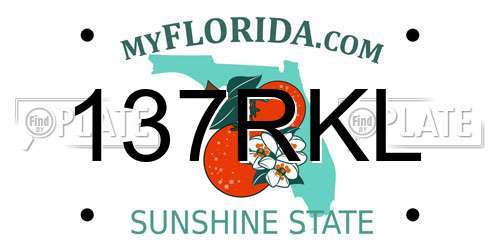 137RKL Florida License Plate
