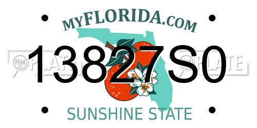 13827S0 Florida License Plate
