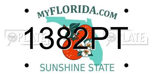 1382PT Florida License Plate