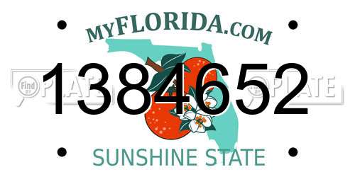 1384652 Florida License Plate