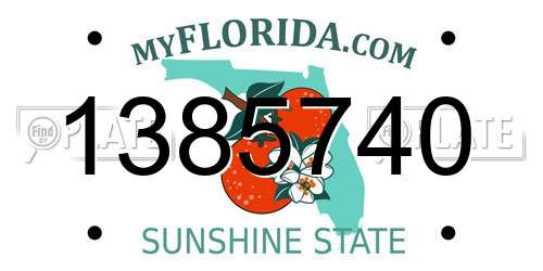 1385740 Florida License Plate
