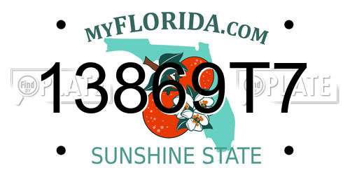 13869T7 Florida License Plate