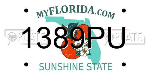 1389PU Florida License Plate