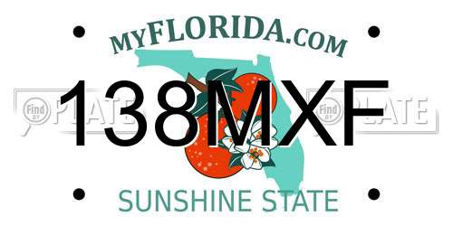 138MXF Florida License Plate