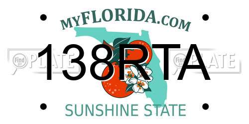 138RTA Florida License Plate