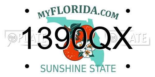 1390QX Florida License Plate