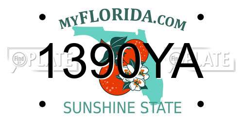 1390YA Florida License Plate