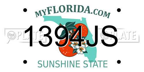 1394JS Florida License Plate