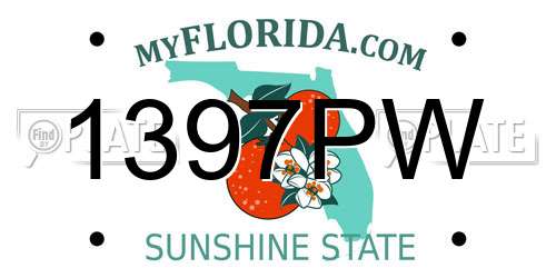 1397PW Florida License Plate