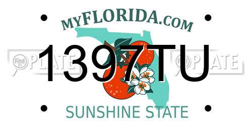 1397TU Florida License Plate