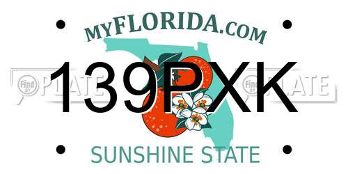 139PXK Florida License Plate