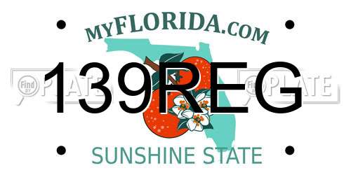 139REG Florida License Plate