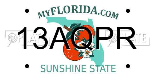 13AQPR Florida License Plate