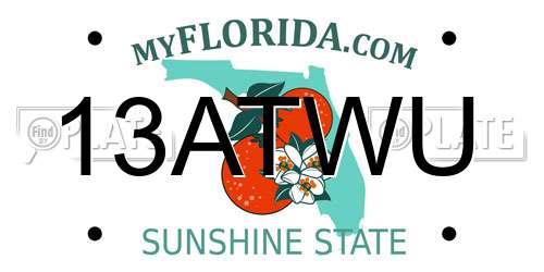 13ATWU Florida License Plate