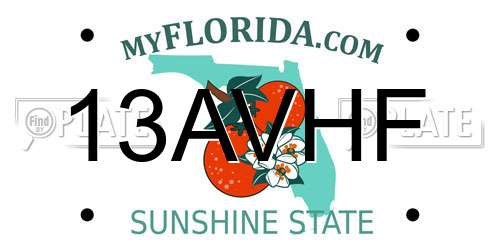 13AVHF Florida License Plate