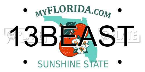 13BEAST Florida License Plate