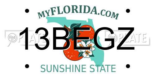 13BEGZ Florida License Plate