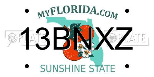 13BNXZ Florida License Plate