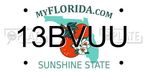 13BVUU Florida License Plate