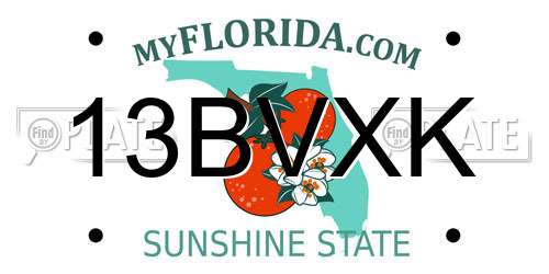 13BVXK Florida License Plate