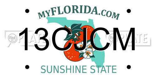 13CJCM Florida License Plate