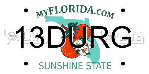 13DURG Florida License Plate