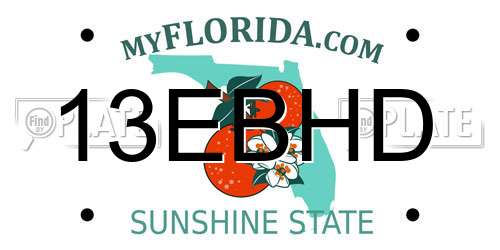 13EBHD Florida License Plate