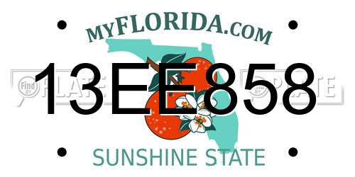 13EE858 Florida License Plate