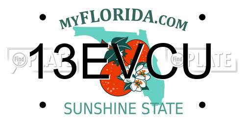 13EVCU Florida License Plate