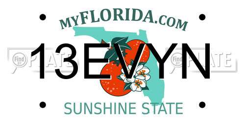 13EVYN Florida License Plate
