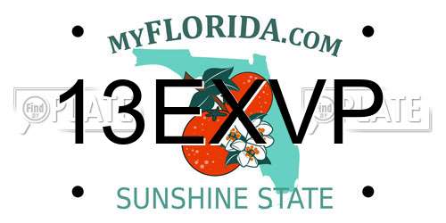 13EXVP Florida License Plate