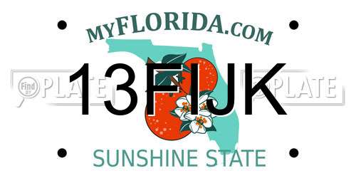 13FIJK Florida License Plate
