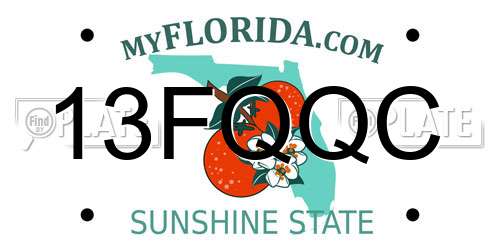 13FQQC Florida License Plate