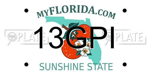13GPI Florida License Plate