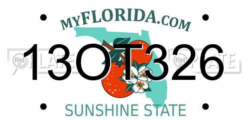13OT326 Florida License Plate