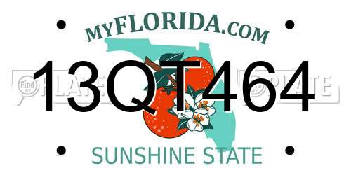 13QT464 Florida License Plate