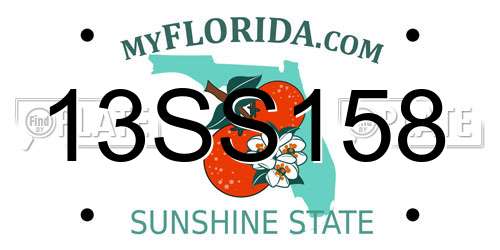13SS158 Florida License Plate
