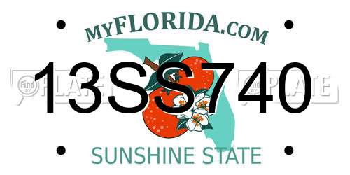 13SS740 Florida License Plate