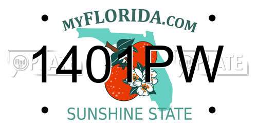 1401PW Florida License Plate